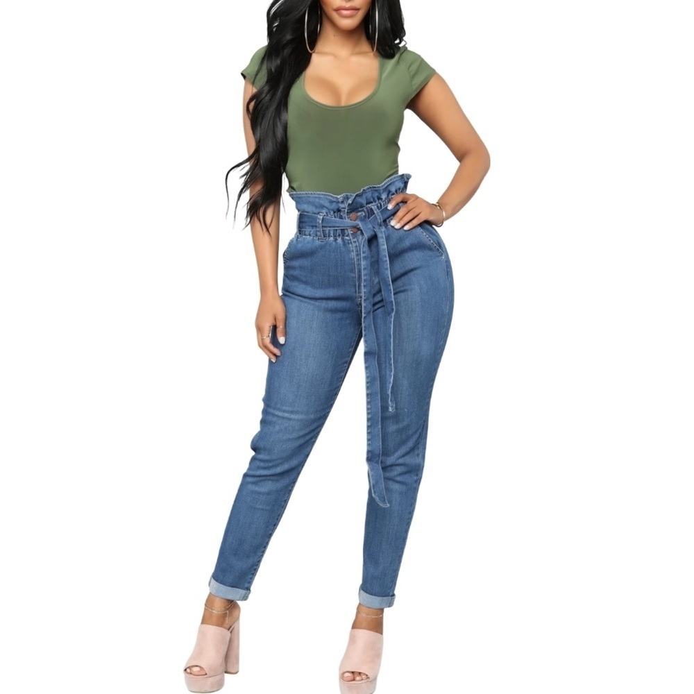 Fashion Nova Sign Of The Times Dark Denim Straight Leg Ankle Jeans Size Large